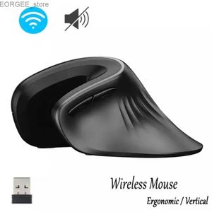 Эргономическая беспроводная мыши USB USB Vertical Optical Commory Gaming Mouse Перезаряжаемая немой офисная мышь ПК аксессуары для ноутбука Y240407