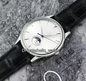 Yüksek Kaliteli Usta Ultra İnce Moonphase Q1368420 CAL925 Beyaz Dials Otomatik Erkekler İzle Sapphire Cam Katlanır Toka Bents WATC5258707