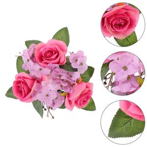 Dekorativa blommor Garlands ringar för pelare Bröllopskrans Plastiskt hängande bordscentrum gåva