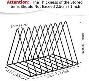 Portatore di carripple Tiangolo Triangle File Book Holder in metallo Record Record Magazine Rack Multifunction Triangle File Organizer Strere