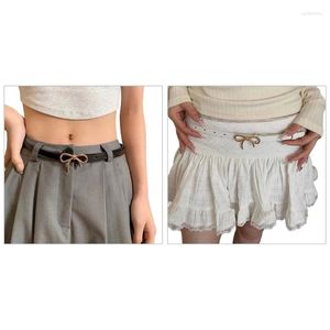 Cinture da ragazza in metallo bowknot fibbia cintura in vita occidentale per jeans regolabili