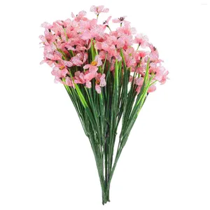 Decorative Flowers 8 Pcs Artificial Violet Flower Plants Outdoor Decor Wedding Festival Accessory Fake Crafts Office