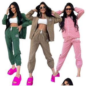 Womens Tracksuits Autumn New Luxury Brand Casual Sports Suit 2 Piece Set Designer Drop Delivery Apparel Clothing Otobg