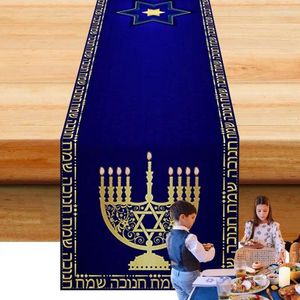 Masa Bezi Hanuka Kumaş Dikdörtgen Chanukah Parti Masa Dekorasyonu Mutfak Yemek Dekorasyon Menorah Zemin Afiş