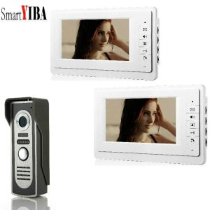 Intercom 7 Inch Color Monitor Video Door Phone Doorbell Intercom Kit 1camera 12 monitor Night Vision with 1000TVL Waterproof Camera