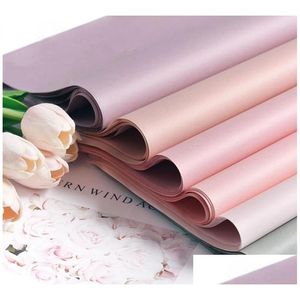 Gift Wrap 38 Sheets Mg Tissue Paper Rose Packaging Material Pure Color Flower Bouquet Supplies 50X75Cm Drop Delivery Home Garden Festi Dhroa