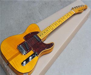 HS Anderson Hohner Madcat Vintage Rare Electric Guitar Flame Maple Top Yellow Finish Nicer Red Turtle PickGuard3467551