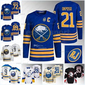 Buffalo Honor RJ Patch Sabers Jerseys 53 Джефф Скиннер Сэйбер Хоккейная рубашка Alex Tuch Tage Thompson Victor Olofsson Devon Levi Rasmus Dahlin Owen Power Dylan Cozens