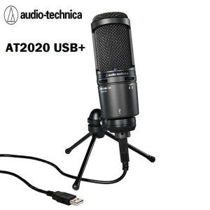 Microphones Original Audio Technica AT2020USB+ Condenser Microphone Set Professional Recording USB Microphone Live Singing Mobile Phone MIC