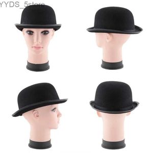 Breda randen hattar hink bombin hatt bowler svart derby topp jazz scen karneval kostym teater magi yq240407