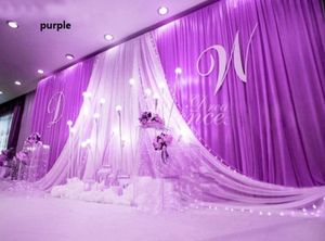 Hochzeitsfeier Bühne Hintergrund Drop Celeber Hintergrund Satin Vorhang Drape Säule Decke Hintergrund Heiratsdekoration Schleier WT9961688