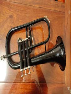 New Brand Bb Tune Flugelhorn Black Nickel Plated Bell Professional Musical Instruments with Case Mouthpiece5935419