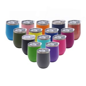 Online Customization Thermal Steal Double Wal Coffee Wine Travel Stainless Steel Cup with Lids Colorful Egg Tumbler