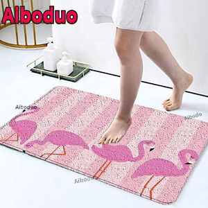 Tapetes de banho rosa animal flamingo figura piso tapete banheiro decoração de peça de peça não deslizamento por porta 40x60/50x80cm