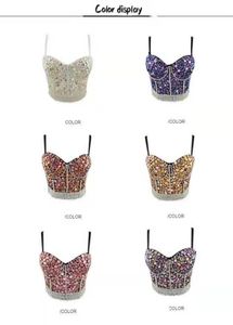 Pearl Corset Bustier Bra Crop Top Colorful Rhine Push Up Bralts Tank Top Corset Corsed Top Without Steel Ring Bh Rhine Vest9763260