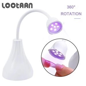 Комплекты Lootaan 16W Mini Mini Nail Lamp Drailer Desktop Portable Lotus USB -заглушка в ультрафиолетовом ультрафиолетовом лампе для лампы лампа