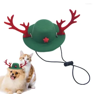 Hundkläder Cat Christmas Hats Xmas Antler Hat Cosplay Pet Multifunktionell söt utklädd för hundkatter Kostymtillbehör