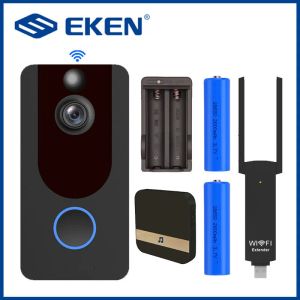 Дверные звонки eken doorled v7 1080p Видео Интерком Дверь колокол интеллектуальный дом Wi -Fi Домохозяйства Продукты для беспроводной домашней апартаменты камера