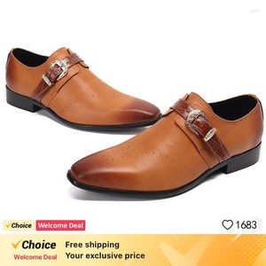 Casual Schuhe Qualität Männer Oxford Echtes Leder spitzer Luxus Black Brown Business Office Formal