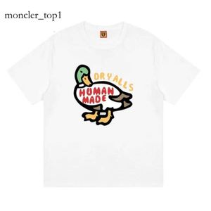 2024 Camiseta humana Made Fashion Love desenho animado pato pato cão de pato slub algodão de mangas curtas Mulheres de alta qualidade camisetas de lazer