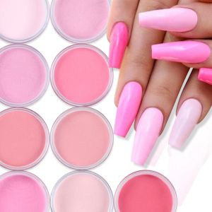 Delineador 9 pcs 15g tons diferentes de acrílico de unhas rosa quente conjunto para encantos de unhas Extensão escultura em massa de suprimentos de unhas de pigmento fino