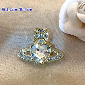 VI Matching Saturn Hearts brooch Womens And Mens Luxurious Planet Element Design Retro High-End Feel Brooch Fashion Accessorie