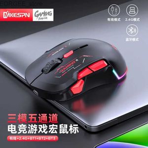 Ratos recarregáveis 10 key mão esquerda mão direita sem fio bluetooth O terceiro exame de simulação multi canal macro definição de jogo mouse y240407