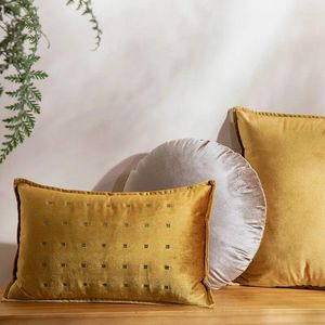 Pillow Shiny Velvet Pillows Cover Decorative Case For Sofa Modern Dots Embroidery Living Room Home Decoration