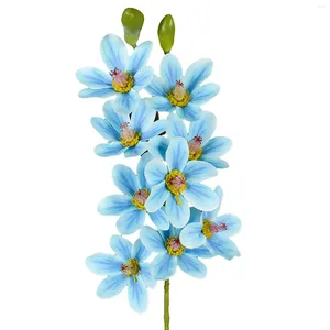 Decorative Flowers 9 Heads Wedding Garden Fake Artificial Orchid Arrangement Party Table Centerpieces Home Decor With Stem DIY Real Touch