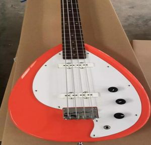 Rare 4 Strings Tear Drop Salmon Orange Solid Body Electric Bass Guitar Chrome Hardware Maple neck Rosewood Fingerboard4165655