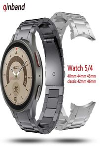 Смотреть полосы без зазоров Титановый металлический ремешок для Samsung Galaxy Watch 5 Pro 45 мм 44 мм 44 -мм часовой ленты для Samsung Watch4 Classic 4105919