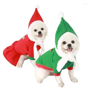Собачья одежда Рождественская одежда для домашних животных теплый капюшона милый рисунок хвост