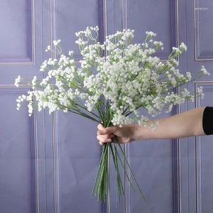 Fiori decorativi Gypsopila artificiali Bambini Respiro finto Plastica di mazzo floreali di plastica Disposizione per la decorazione per la casa di nozze