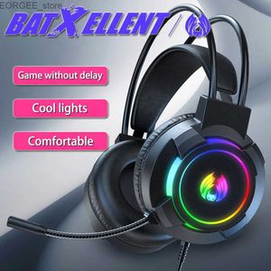 Fone de ouvido do telefone celular fone de jogo com iluminação RGB e estéreo de microfone, console de jogos de computador de baixo