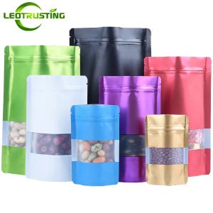 Lápides de lápides de coloração fosco de cor de papel bloqueio de zíper da bolsa selvagem de festas de casamento presentes de natal cereais Cereais Cosmetics Colo