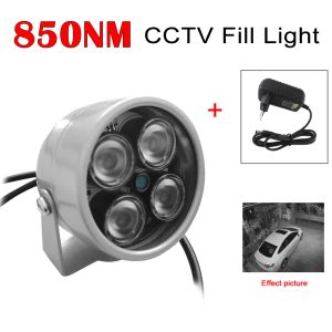 Acessórios 90 graus CCTV Preencher Luz de 850nm IR Illuminador LED 4 Visão noturna infravermelha para AHD CVI IP Câmera de segurança