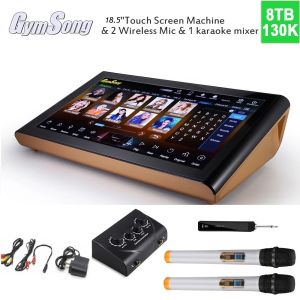 Player GymSong 18.5" home Karaoke Machine set 8tb 160k songs wireless microphone system