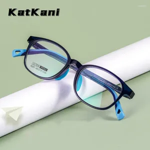 Солнцезащитные очки рамы Katkani Гибкие пластиковые стальные стальные детские очки Рамки мужской супер декоративный оптический рецепт миопия самка 8207