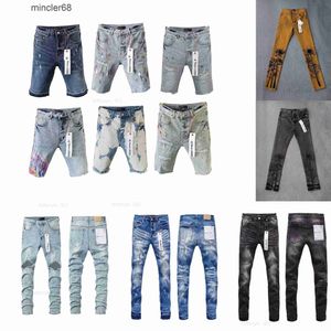 Designer Herren lila Jeanshose Herren Purpur Jeans Shorts Jean Men Hosen gerade Design Retro Streetwear Lila Brand Jeans kurz