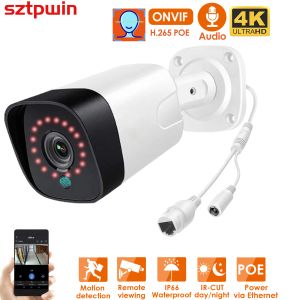 카메라 8MP 4K POE IP 카메라 ONVIF H.265 오디오 레코드 CCTV 얼굴 감지 5MP 방수 IP66 야외 보안 비디오 감시 XMEYE