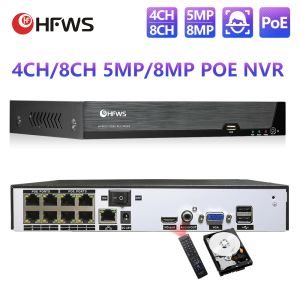 Sistem HFWVision 4 Kanal/8 Kanal Güvenlik Kamera Sistemi 5MP/8MP POE NVR Video Kaydedici Gözetim CCTV Güvenlik Koruması DVR