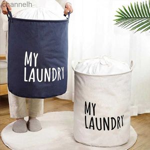 Storage Baskets 1Pc drawer laundry basket household waterproof canvas dirty clothes storage folding toys organizer bag yq240407