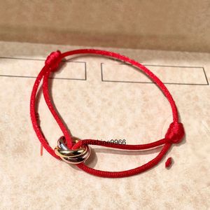 Bracciale CA 925Silver Bracciale Lucky Red Rope for Woman Designer Gold Gold T0P T0P di qualità più alta Brand Designer Designer Anniversario di gioielli Bel Regalo