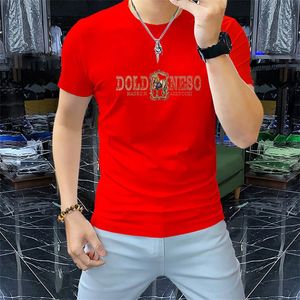 Ny 2024 MENS DESIGNER T-shirt Hot Drill Letter Etiketter Kvalitet Kortärmad mode Män och kvinnor Korta t-shirt Par Modeller Modeller Cotton Luxury Men Hip Hop Clothes M-5XL