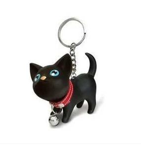 Keychains Lanyards New Women Fashion Cartoon Cute Small Cat Key Chain Bag Charm Accessories Hot Men Best Party Gift Jewelry K2162 Q240403