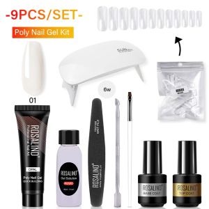 Blade Rosalind Poly -Nagel -Gel -Kit mit UV LED -Lampe Schnellgebäude 15 ml polnischer Gel für Nagelverlängerungen Nagelkunstnagelgel Polnische Set