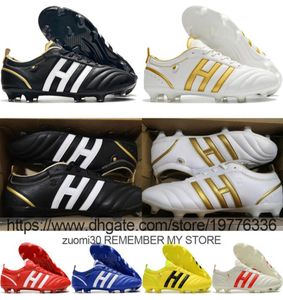 Skicka med Bag Quality Soccer Boots Adipure FG Kaka Retro Low Tops Football Cleats för Mens Outdoor Firm Ground Soft Leather Comfor6681464