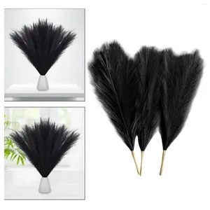 Dekorative Blumen 3pcs Künstliche Pampas Gras Mix Bouquet Bündel Zweige kleine Vase -Füllstoffe für Partytisch Wohnzimmer Praphing Home