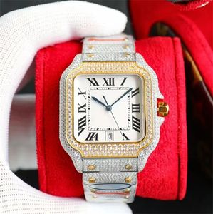 다이아몬드 시계 남자 시계 아랍어 다이얼 운동 디자이너 사파이어 스테인레스 스틸 스트랩 방수 40mm