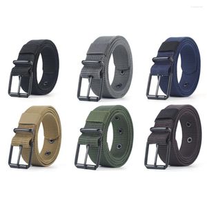 Belts 1 Pcs Men Multi-hole Canvas Braided Stretch Belt Pin Buckle Casual Jeans Waistband